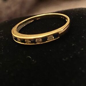 14KT SAPPHIRE & DIAMOND BAND SIZE 6.5 YELLOW GOLD BEN BRIGE JEWELERS